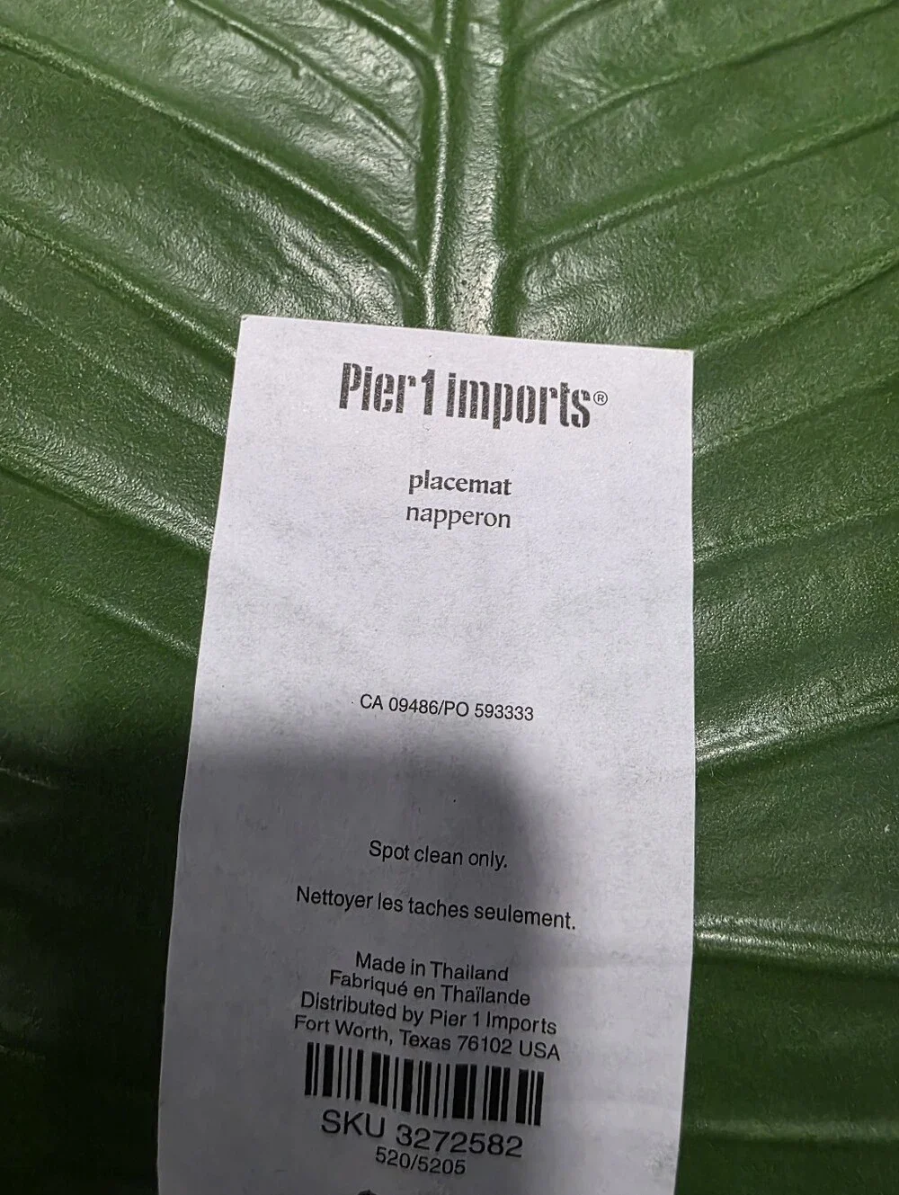 Pier 1 Monstera Leaf Placemat Set Of 8 17x16 Tropical Patio Hollywood Regency
